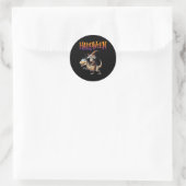 Halloween T-rex skeletrit Ronde Sticker (Tas)