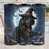 Halloween T-Rex Witch Hat Bats Thermosbeker