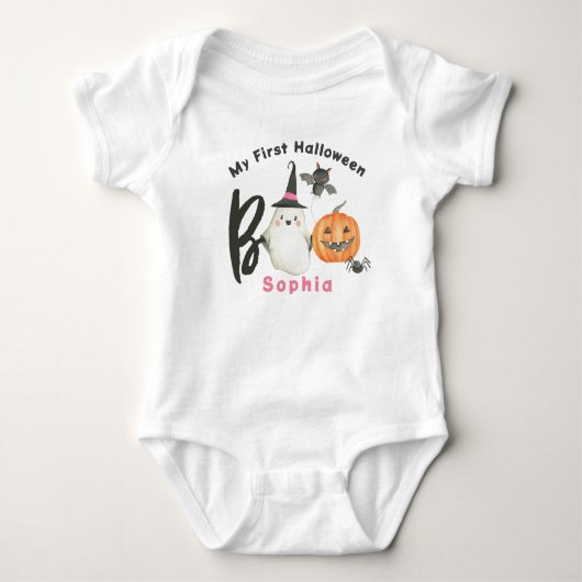 Halloween T-shirt-Boo-Spooky-First Halloween Romper (Voorkant)