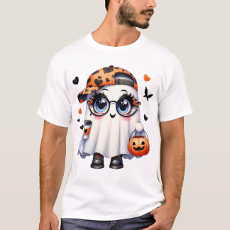 Halloween T-shirt ,Cute Ghost T-shirt , Pompoen Sh