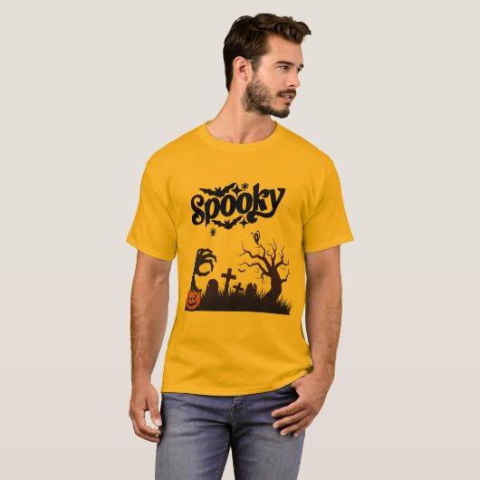 Halloween T-Shirt for Men –  Ghost & Scary design (Voorkant volledig)
