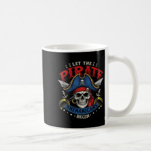 Halloween T-shirt Grappige Schedel Laat De Piraat  Koffiemok