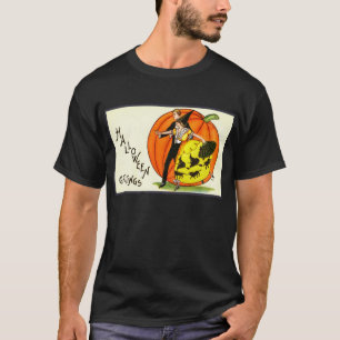 Halloween T-shirt.  Halloween-kunst, heksen T-shirt