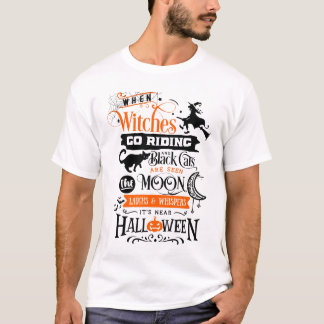 Halloween T-shirt, Heks Broom Halloween T-shirt, T-shirt