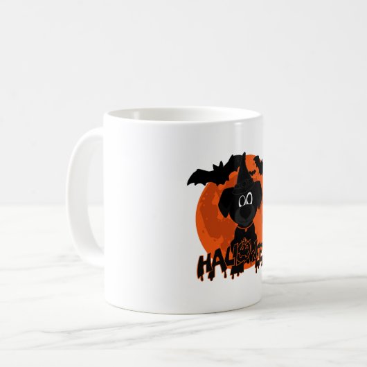 Halloween T-shirt honden Koffiemok (Voorkant links)