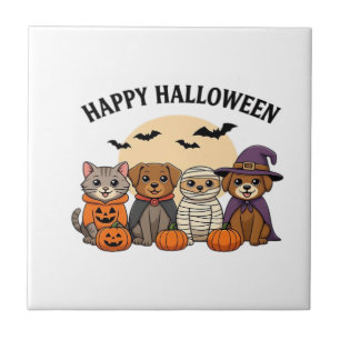 Halloween T-shirt met Mooie Katten en Honden in Ko Tegeltje