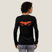 Halloween t-shirt met oranje vleermuisfamilie (Achterkant)