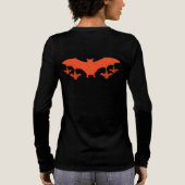 Halloween t-shirt met oranje vleermuisfamilie (Achterkant)