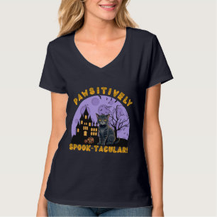 Halloween T-shirt Zwarte Kat T-shirt Cataanslu