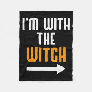 Halloween T-shirts voor mannen Ik ben met de heks Fleece Deken