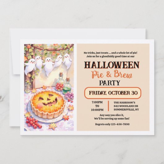 Halloween Taart Kaart (Voorkant)