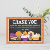 Halloween Taarten en Traktaties Verjaardag Bedankkaart (Staand voorkant)