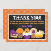 Halloween Taarten en Traktaties Verjaardag Bedankkaart (Voorkant / Achterkant)