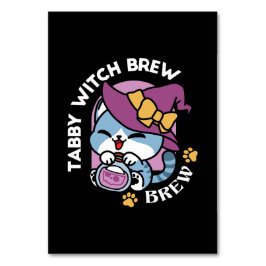 Halloween Tabby Cat – Heksen Pet en Potion Art Kaart