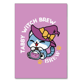 Halloween Tabby Cat – Heksen Pet en Potion Art Kaart