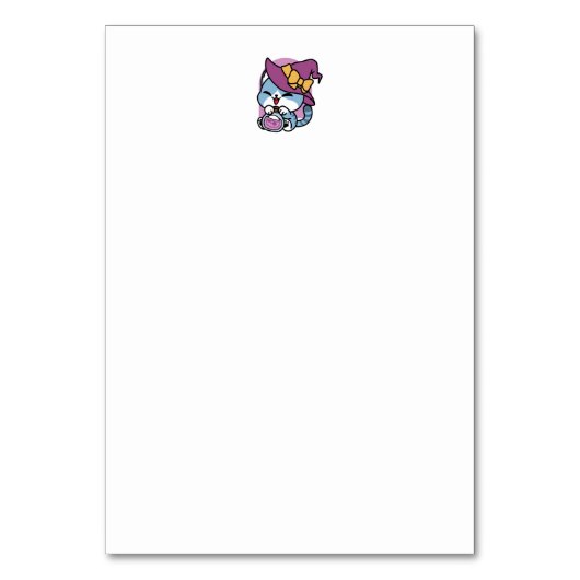 Halloween Tabby Cat – Heksen Pet en Potion Art Kaart (Achterkant)