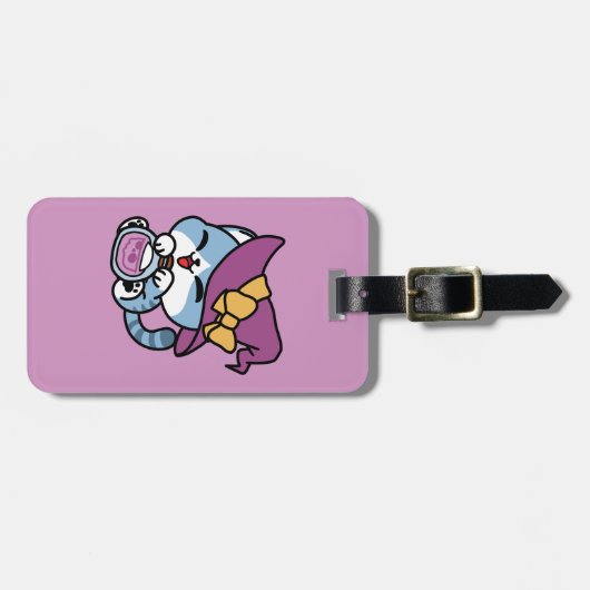 Halloween Tabby Cat – Witch Hat & Potion Art Bagagelabel (Voorkant horizontaal)