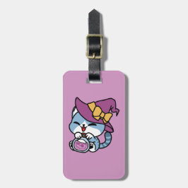 Halloween Tabby Cat – Witch Hat & Potion Art Bagagelabel
