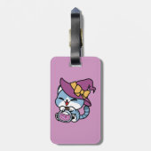 Halloween Tabby Cat – Witch Hat & Potion Art Bagagelabel (Achterkant verticaal)