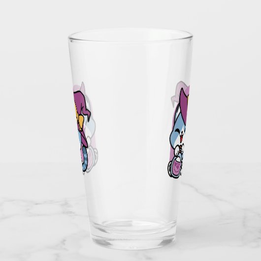 Halloween Tabby Cat – Witch Hat & Potion Art Glas (Rechts)