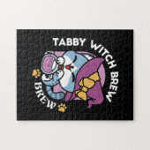Halloween Tabby Cat – Witch Hat & Potion Art Legpuzzel (Horizontaal)