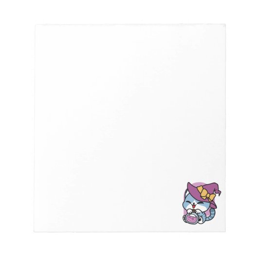 Halloween Tabby Cat – Witch Hat & Potion Art Notitieblok (Voorkant)