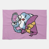 Halloween Tabby Cat – Witch Hat & Potion Art Theedoek (Horizontaal)