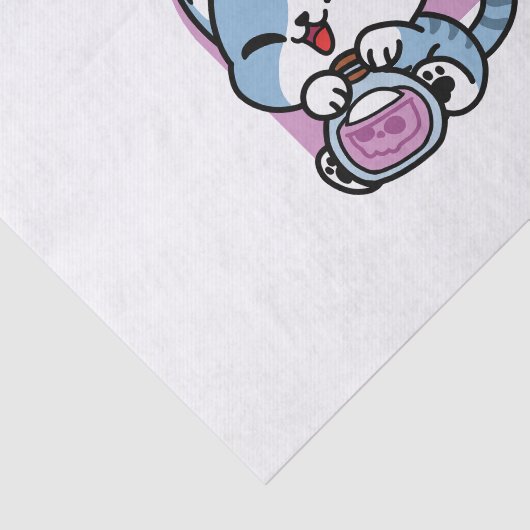 Halloween Tabby Cat – Witch Hat & Potion Art Tissuepapier (Detail)