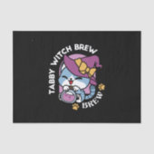 Halloween Tabby Cat – Witch Hat & Potion Art Tissuepapier (Voorkant)