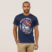 Halloween Tabby Kat – Heksenhoed & Toverdrank Kuns T-shirt (Voorkant volledig)