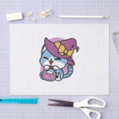 Halloween Tabby Kat – Heksenhoed & Toverdrank Kuns Tissuepapier (Craft)