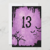 Halloween Table Numbers met vleermuizen, kraai en Kaart (Voorkant)