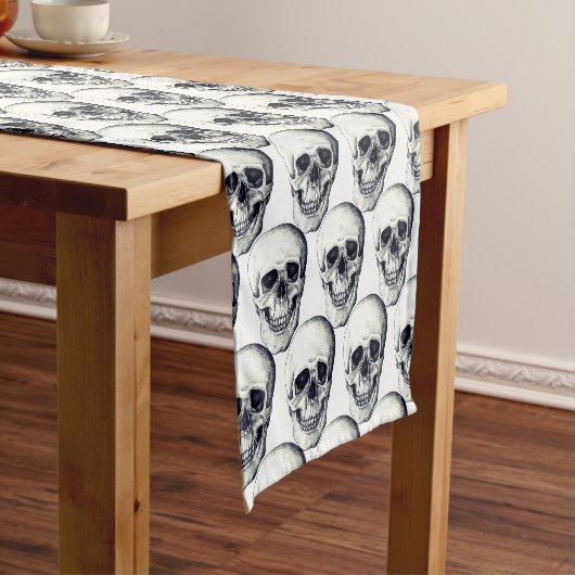 Halloween Table Runner-Skulls Korte Tafelloper (Voorbeeld)