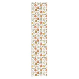 Halloween Tafel Runner Met Pompoenen - Wit Korte Tafelloper