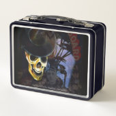 Halloween Talking Board Skeleton Metal Lunch Box (Achterkant)
