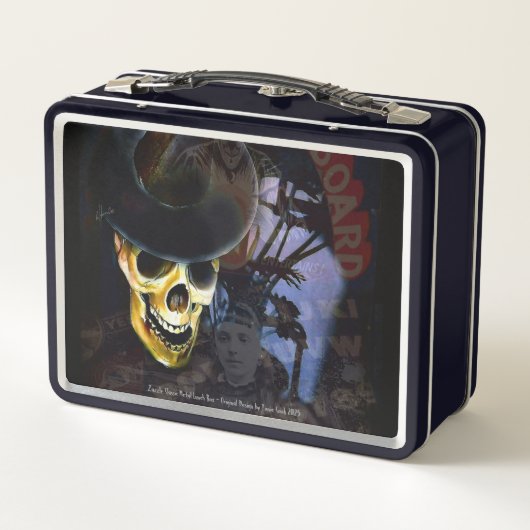 Halloween Talking Board Skeleton Metal Lunch Box (Achterkant)