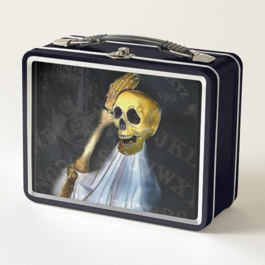 Halloween Talking Board Skeleton Metal Lunch Box (Voorkant)