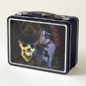 Halloween Talking Board Skeleton Metal Lunch Box (Achterkant)