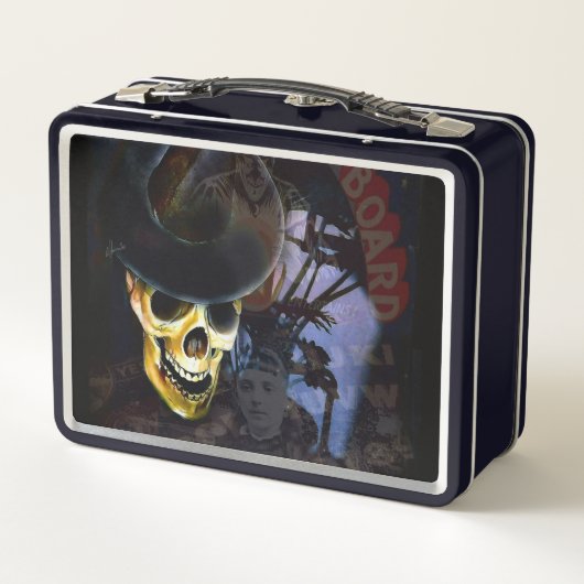 Halloween Talking Board Skeleton Metal Lunch Box (Achterkant)