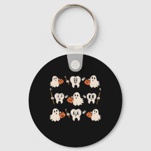 Halloween tandarts mondhygiënist tanden spook pomp sleutelhanger