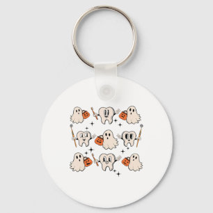 Halloween tandarts mondhygiënist tanden spook pomp sleutelhanger