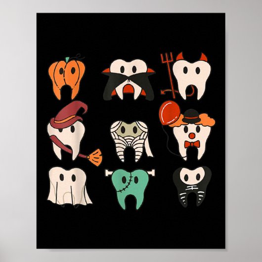 Halloween Tanden Spooky Halloween Tandarts Quote Poster (Voorkant)