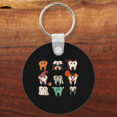 Halloween Tanden Spooky Halloween Tandarts Quote Sleutelhanger (Voorkant)