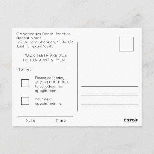 Halloween tandheelkundig briefkaart (Achterkant)