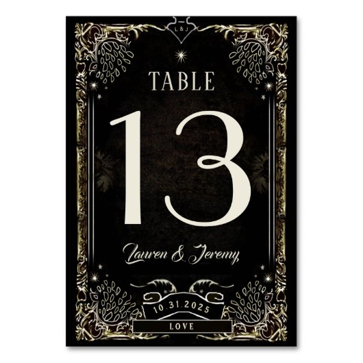 Halloween Tarot Card Matching Table Number Card Kaart (Voorkant)
