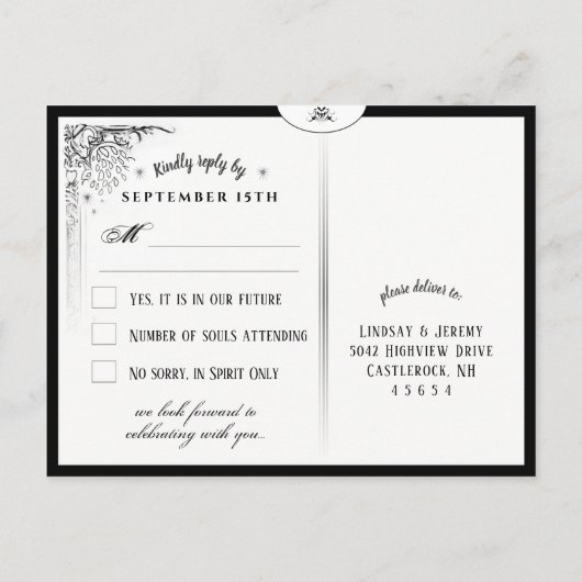 Halloween Tarot Card overeenkomend RSVP Briefkaart (Achterkant)