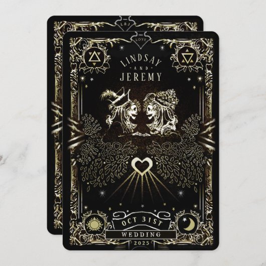 Halloween Tarot Card Wedding Uitnodiging (Voorkant / Achterkant)