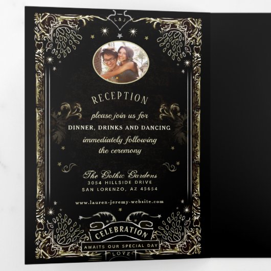 Halloween Tarot - DETAILS & RSVP MENU Tri Fold (Binnenzijde eerst)