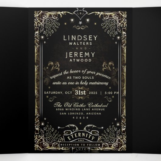 Halloween Tarot - DETAILS & RSVP MENU Tri Fold (Binnenkant midden)