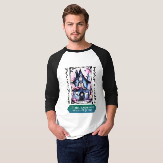 Halloween Tarot Kaarten - Het spookhuisje T-shirt (Voorkant volledig)